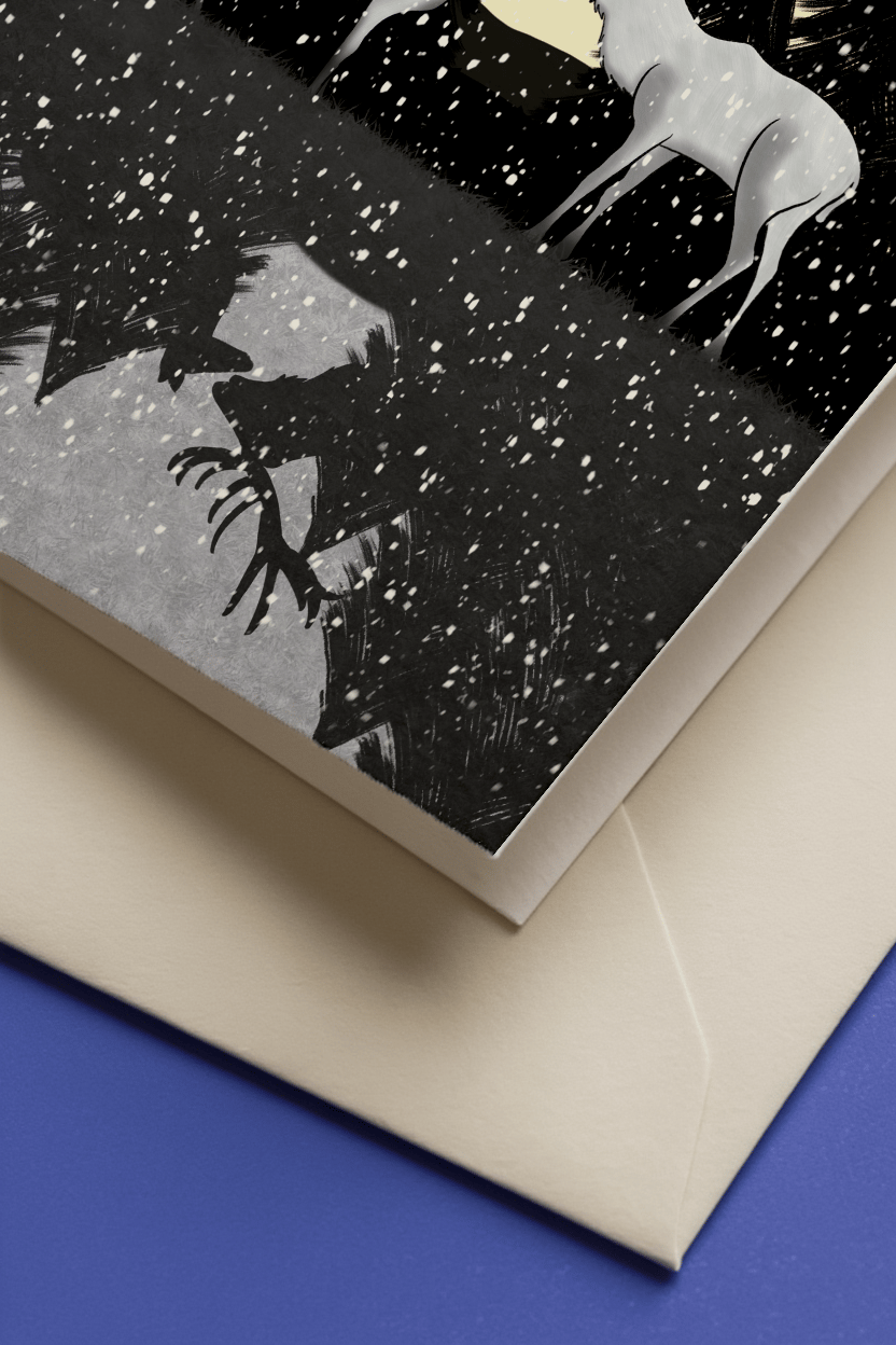 Moonlit Winter Deer mockup 3