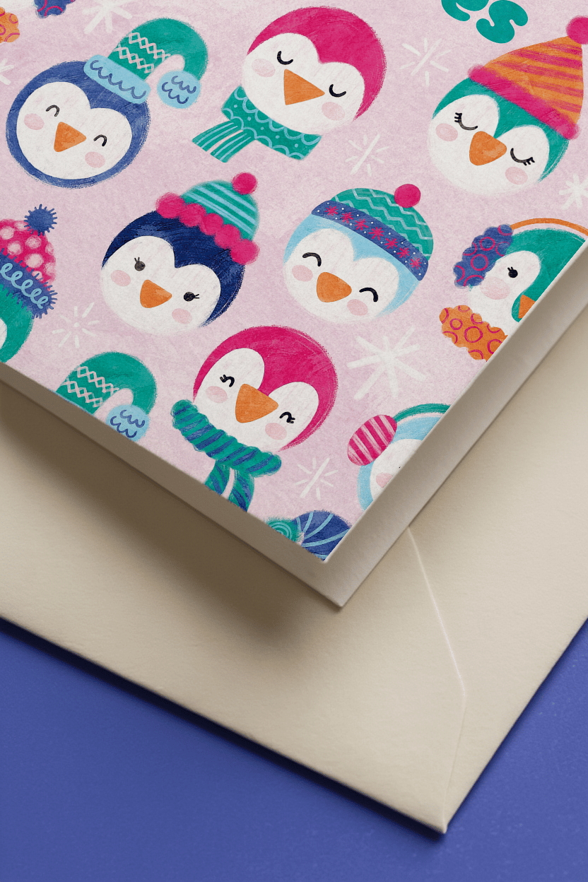 Warm Winter Wishes Penguins mockup 3