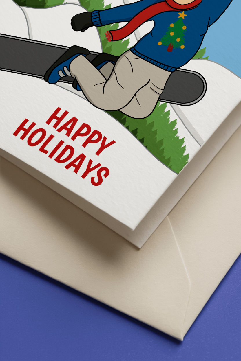 Festive Jumper Snowboarding mockup 3