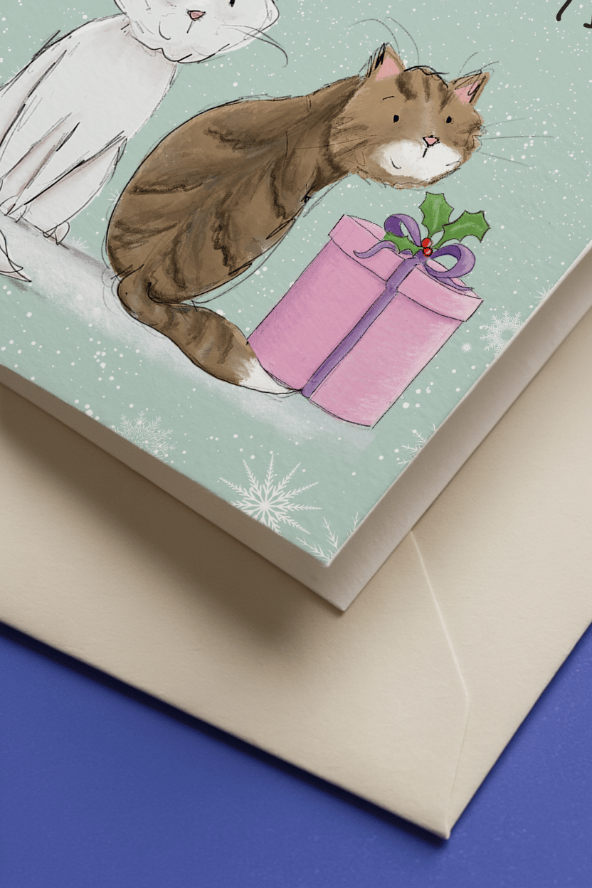 Happy Christmas Cats mockup 3
