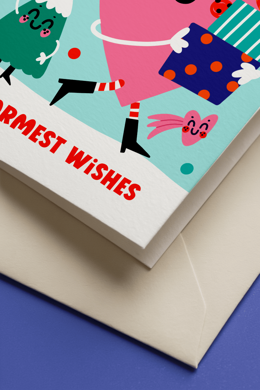 Warmest Wishes Heart and Gift Illustration mockup 3