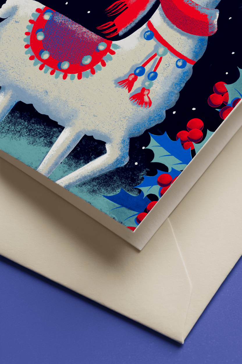 Reindeer in Winter Scene mockup 3