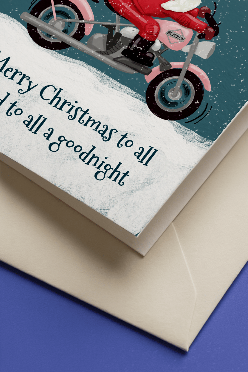 Santa on a Motorcycle mockup 3