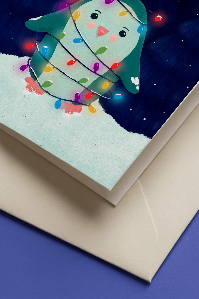 Merry Christmas Penguin Lights mockup 3