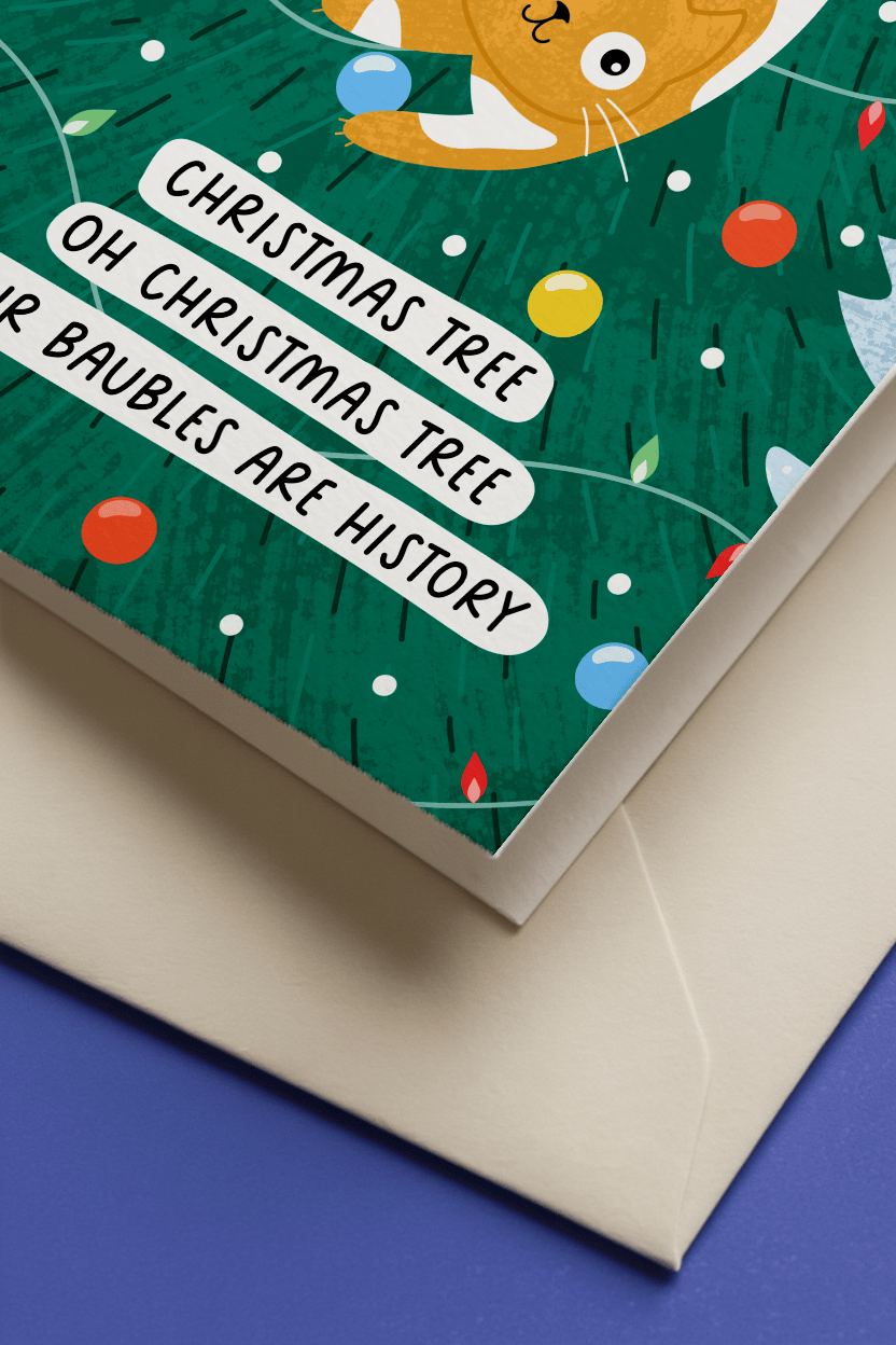 Cat vs. Christmas Tree - Bauble Chaos mockup 3