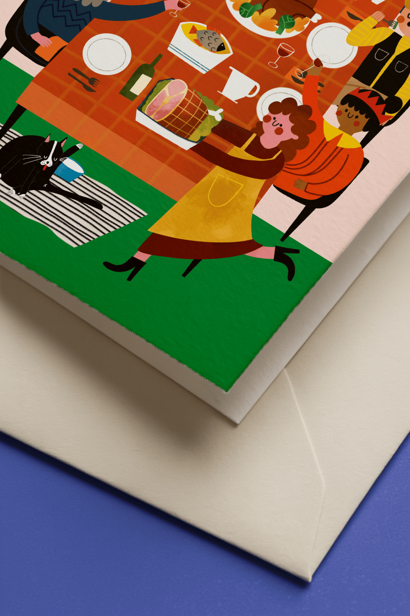 Christmas Dinner Gathering Card mockup 3