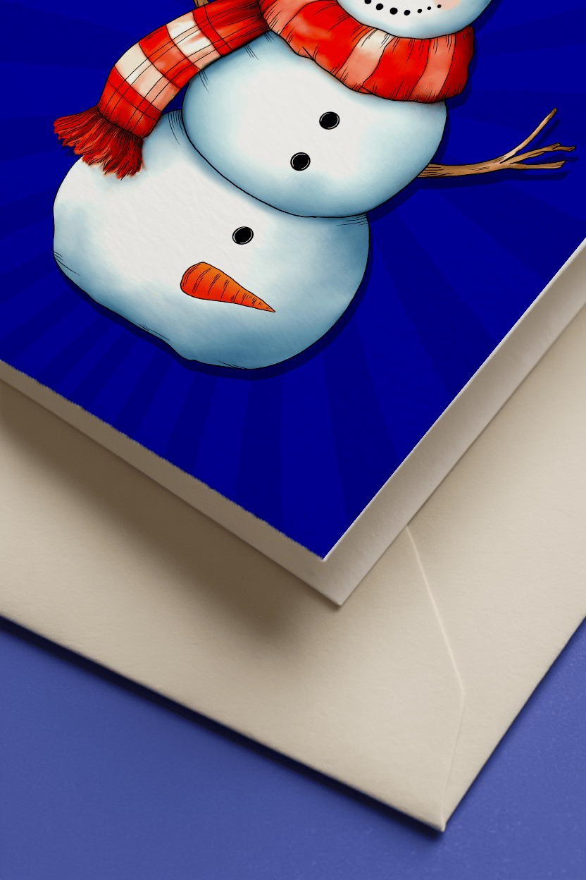 Happy Holidays Snowman Card mockup 3