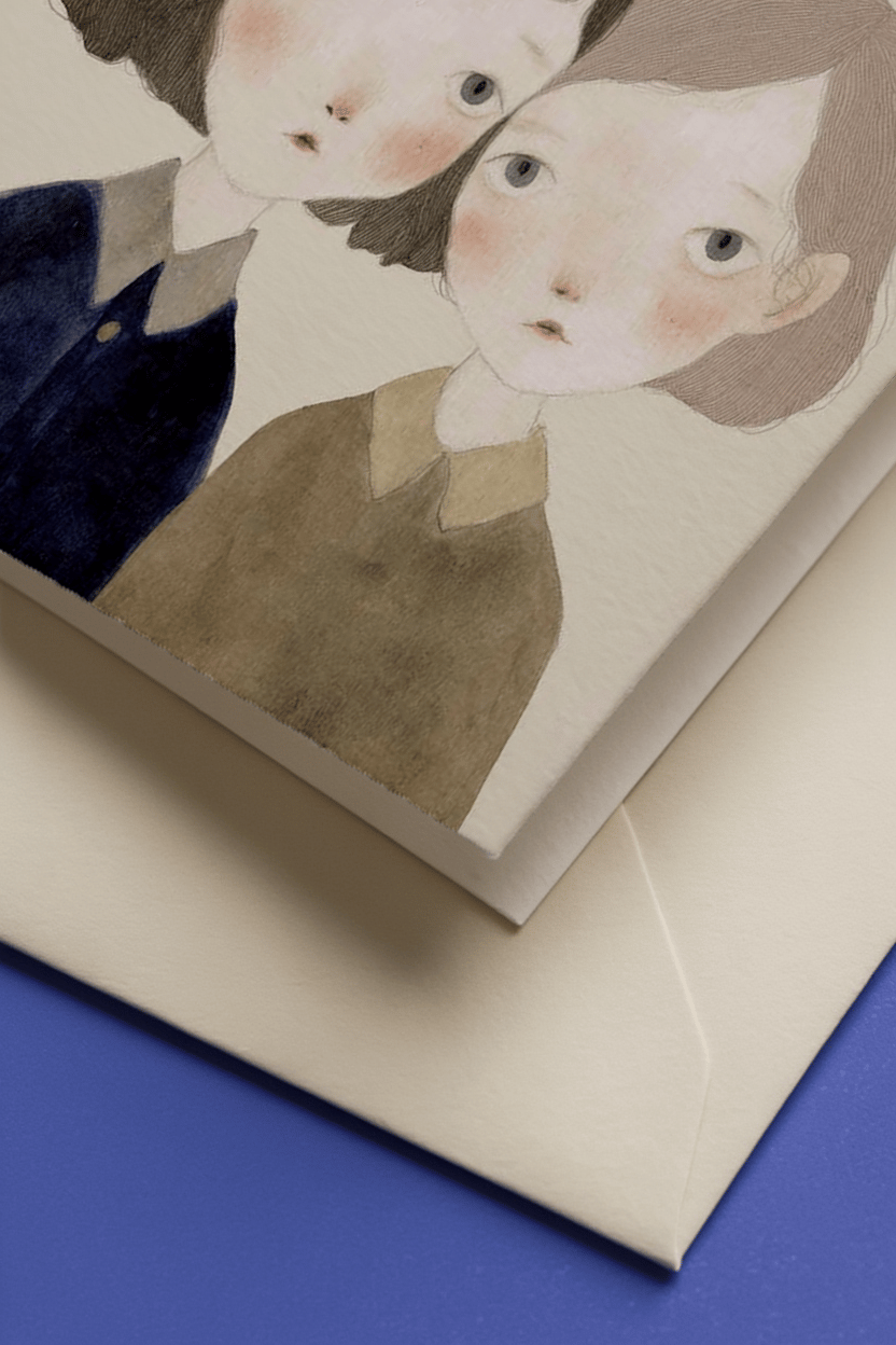 two girls illustration mockup 3