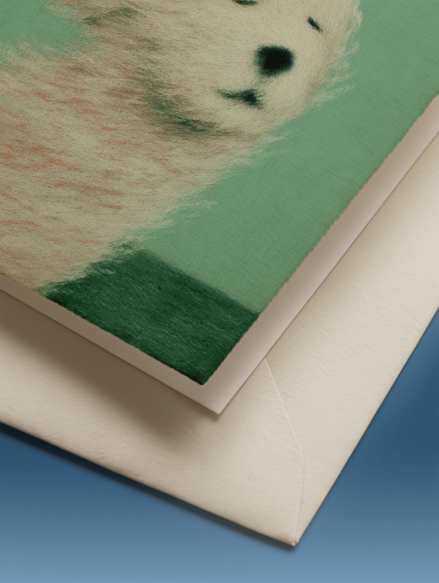 fluffy white dog in wind mockup 3