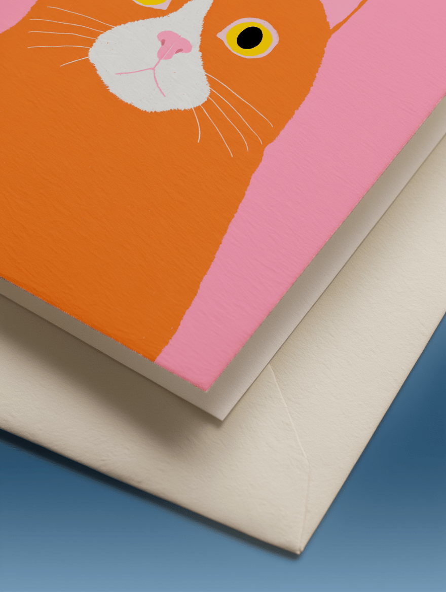 orange cat staring mockup 3