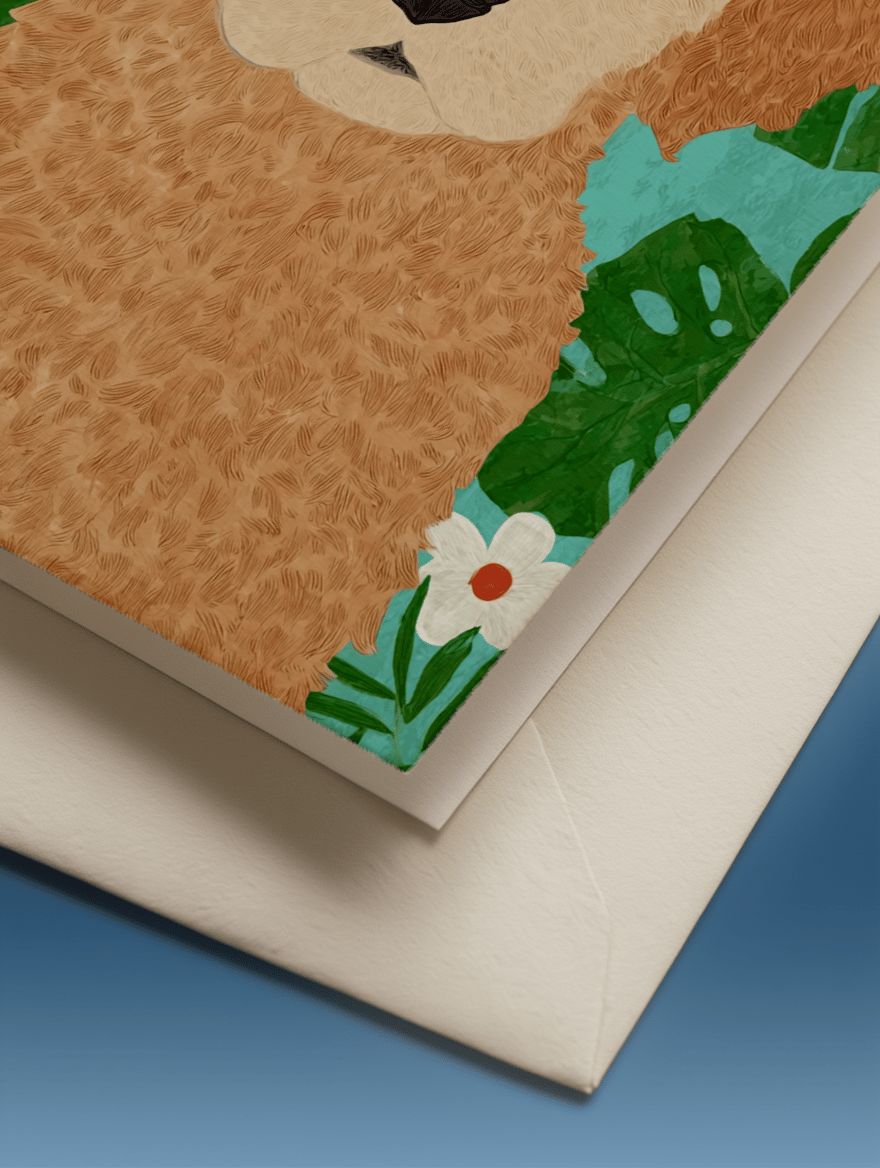 golden retriever against flowers mockup 3