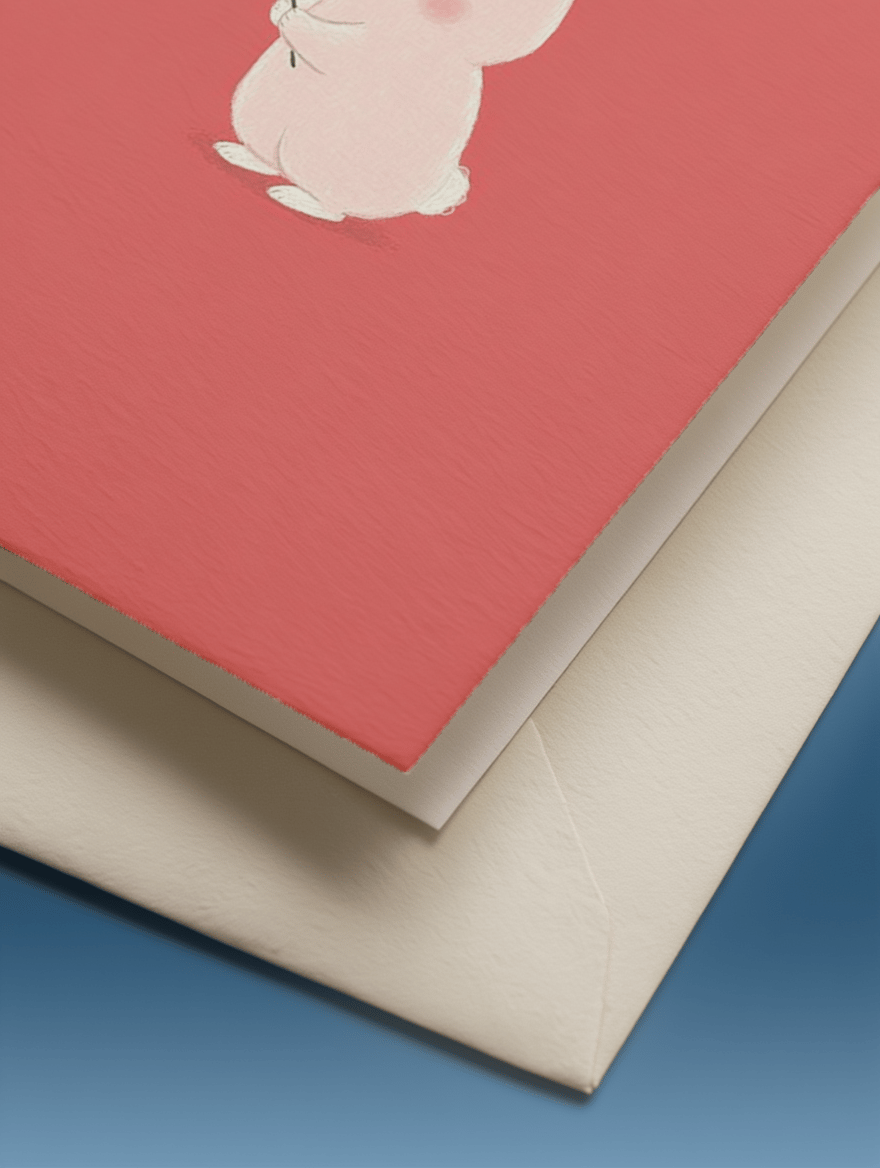 Adorable Bunny Misses You Card mockup 3