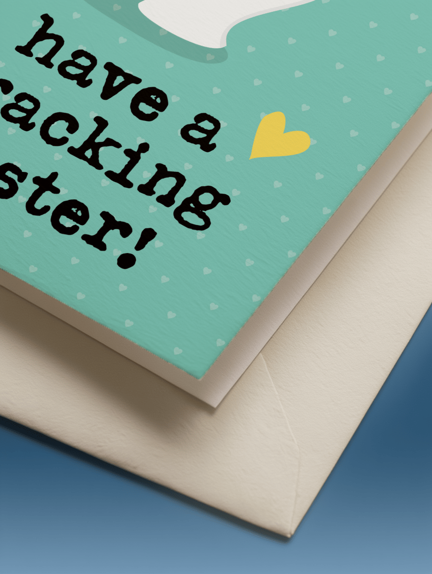 Easter Chic Chick Card mockup 3