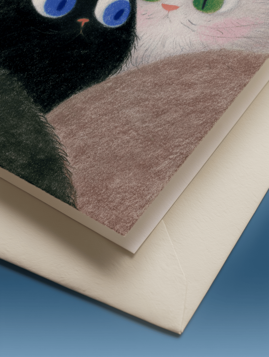 Purrfect Love Cats Card mockup 3