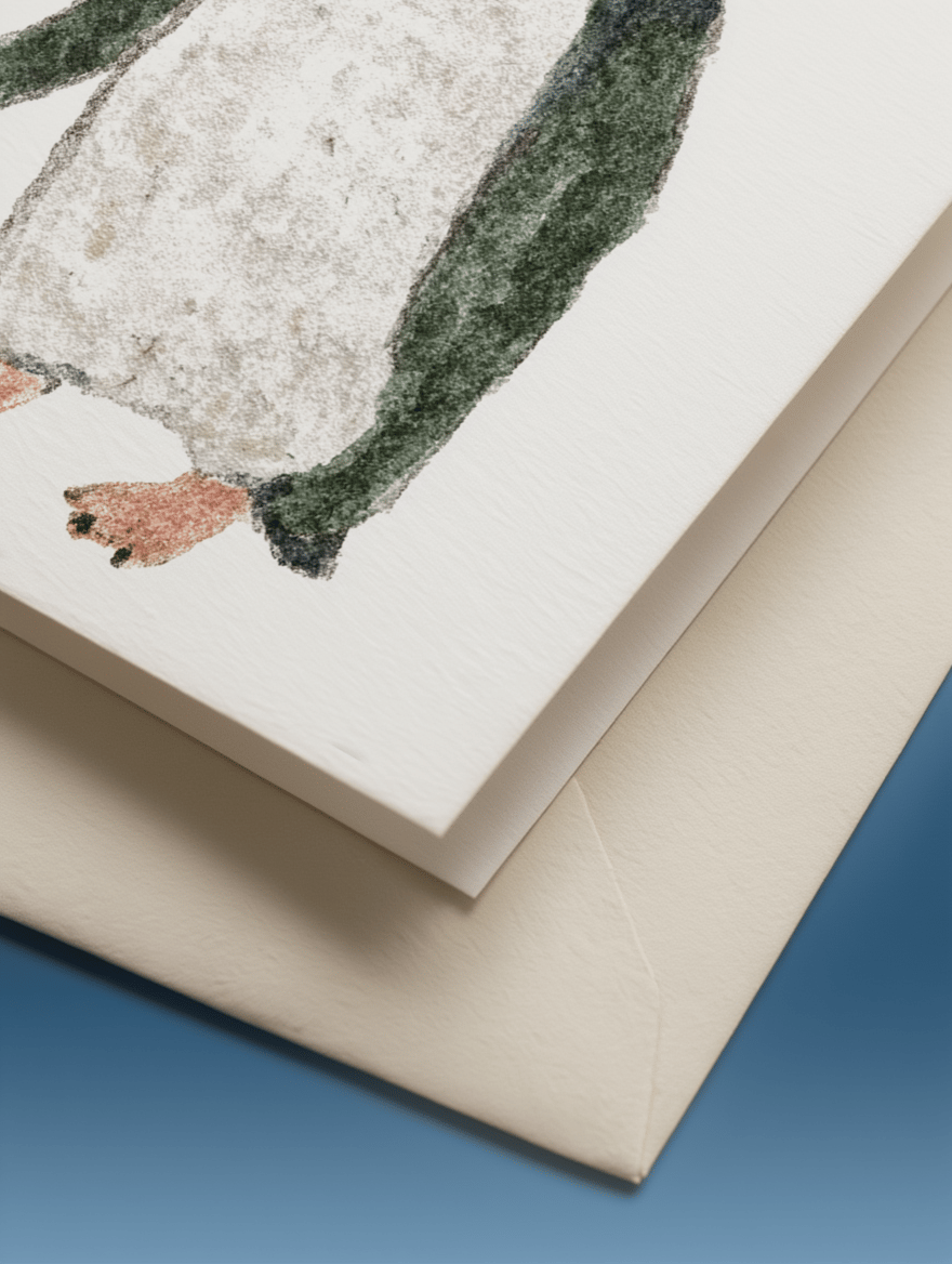 Festive Penguin Cheer Card mockup 3