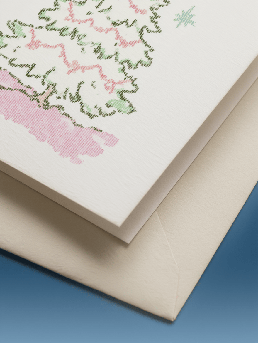 Whimsical Tree Holiday Card mockup 3