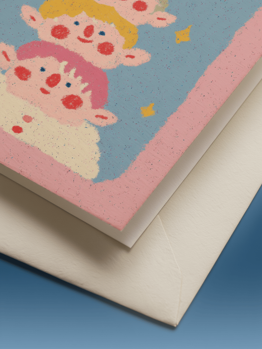 Whimsical Elves Holiday Card mockup 3