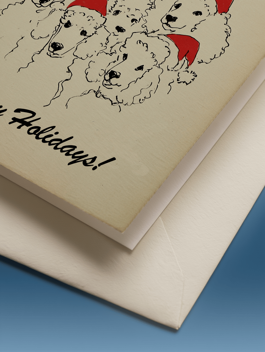 Festive Poodles Holiday Card mockup 3