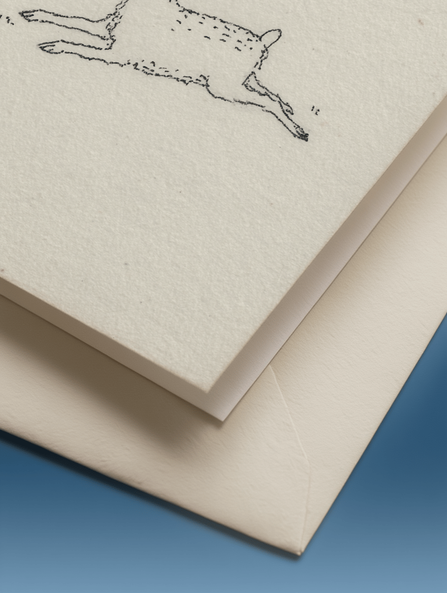 Peaceful Deer Illustration Card mockup 3
