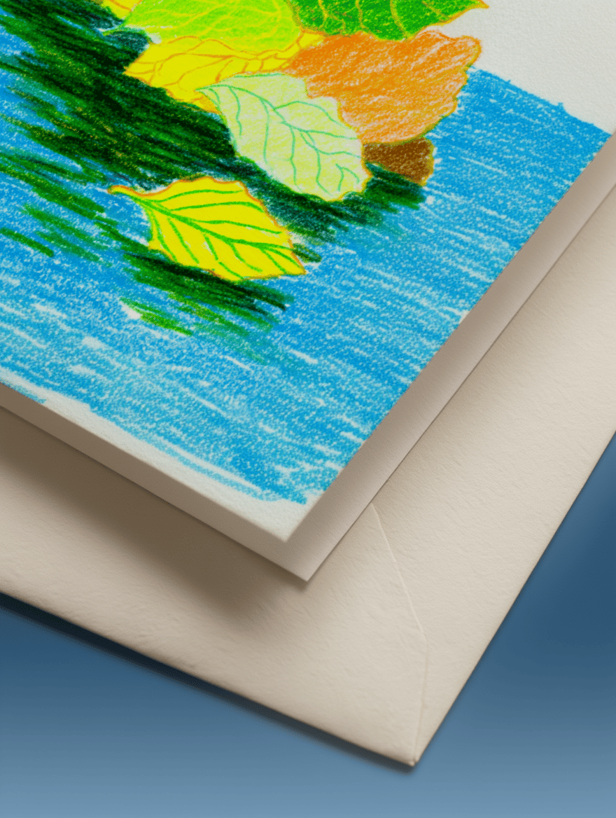 Falling for You Leafy Love Card mockup 3