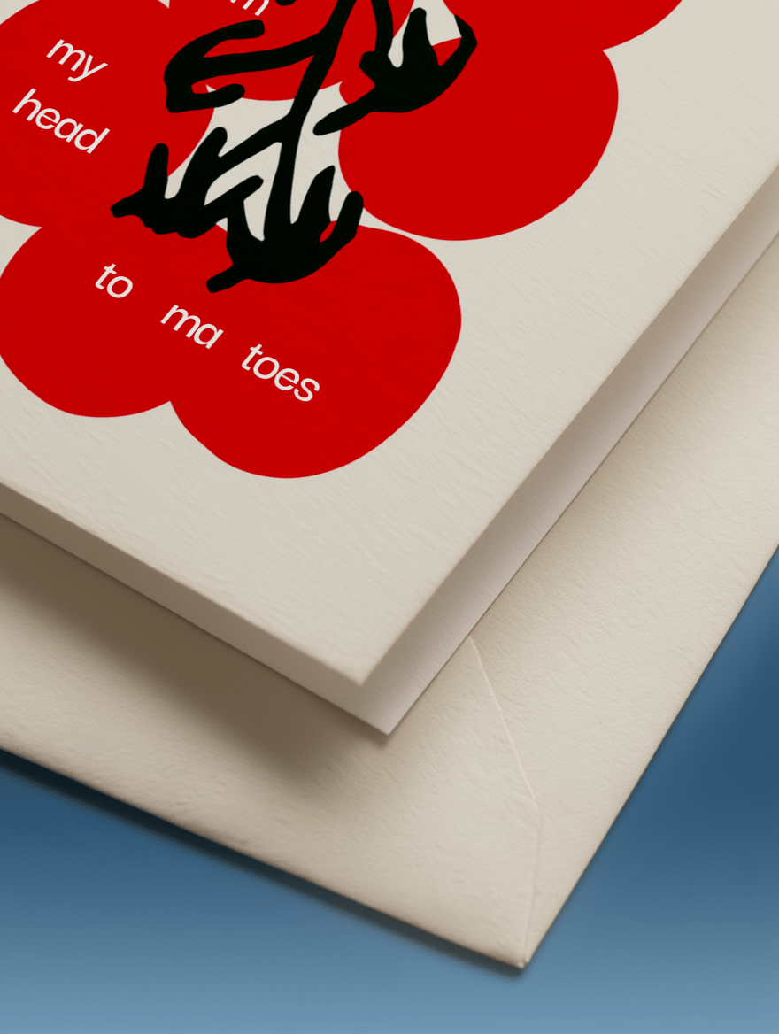 Tomato Love Pun Card mockup 3
