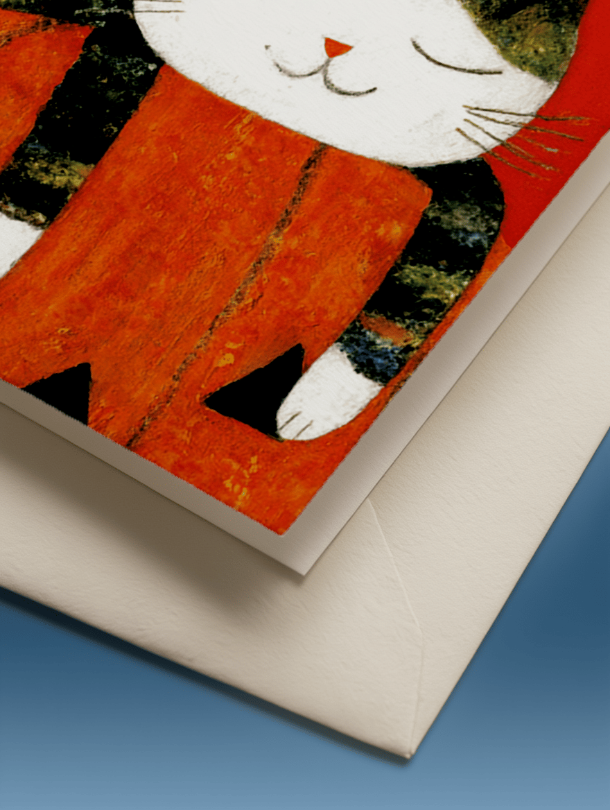 Cute Cat Halloween Card mockup 3