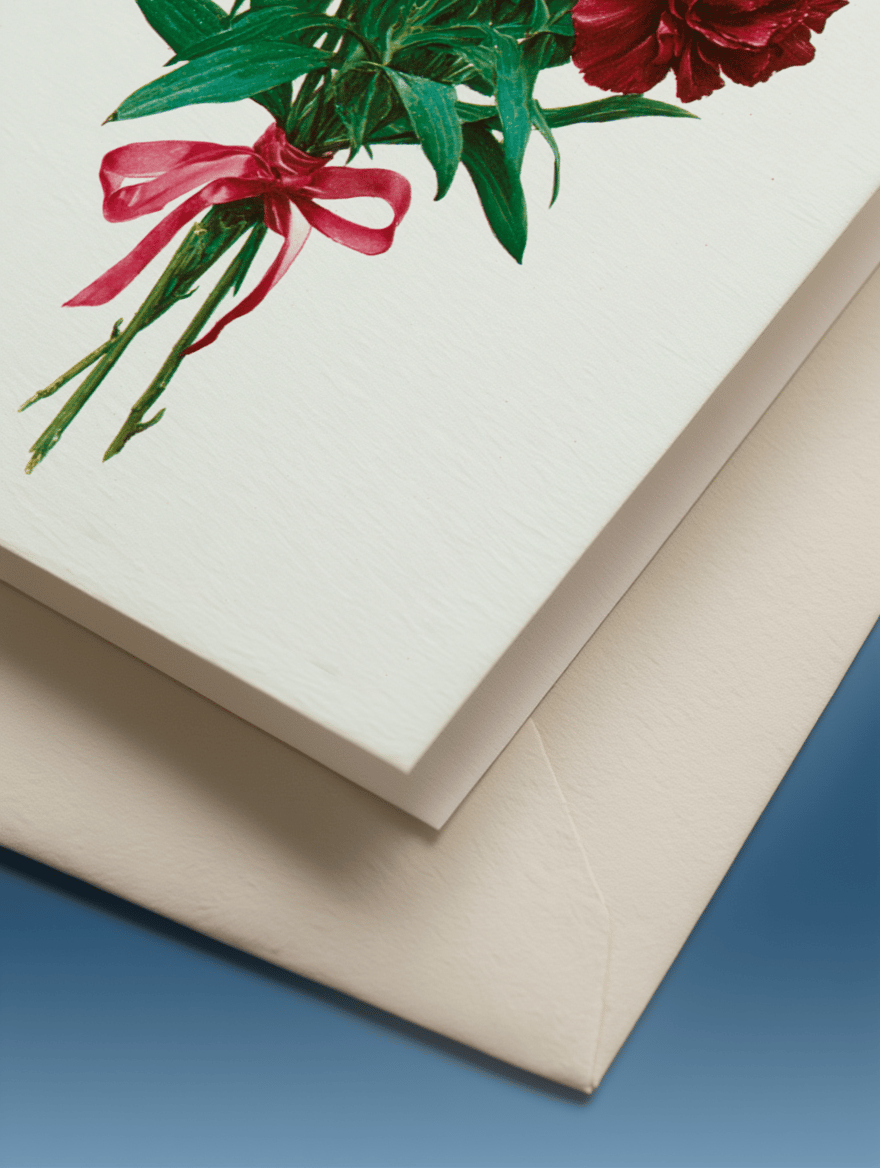 Charming Carnations Bouquet Card mockup 3