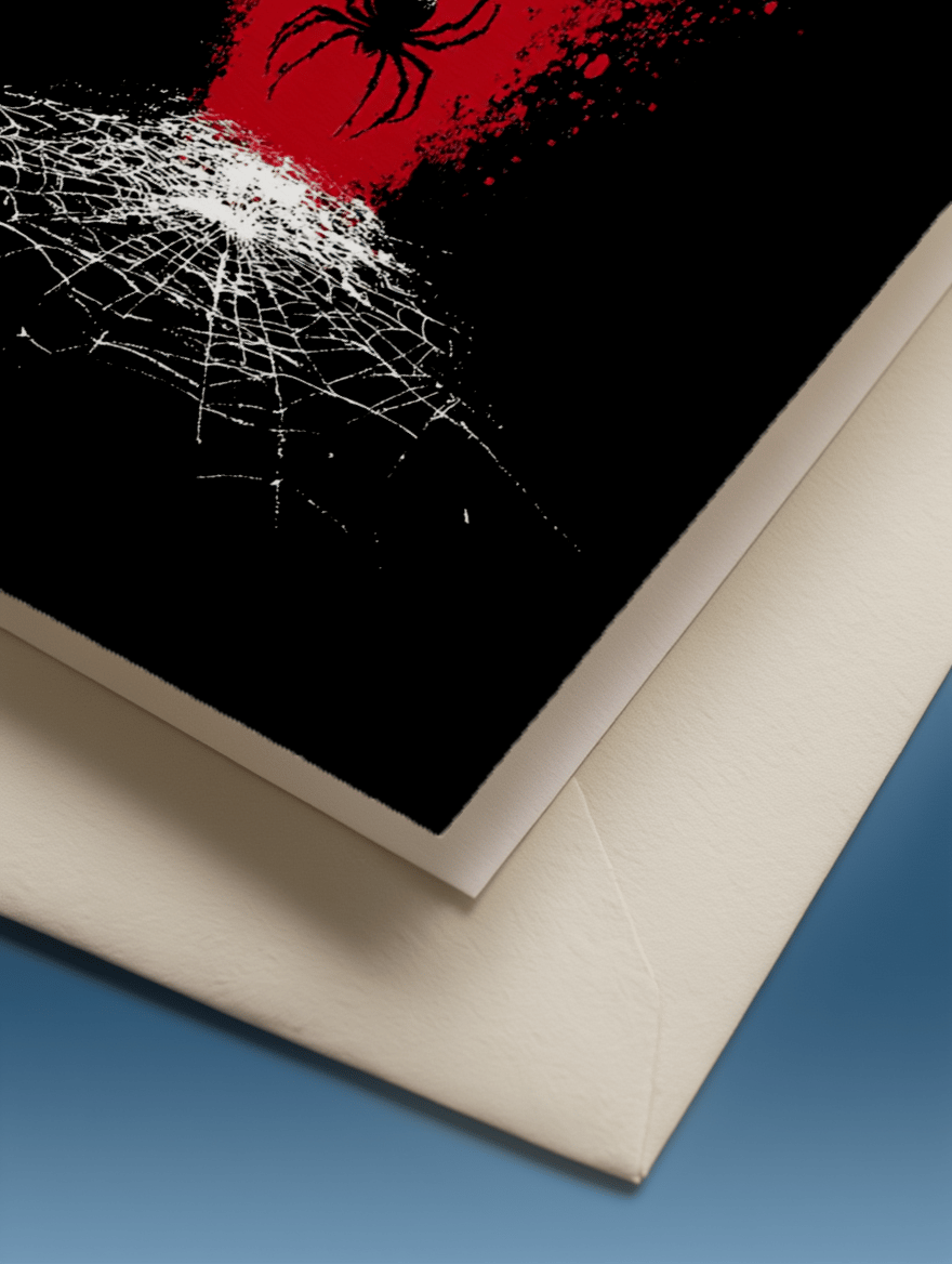 Caught in Your Web Love Card mockup 3