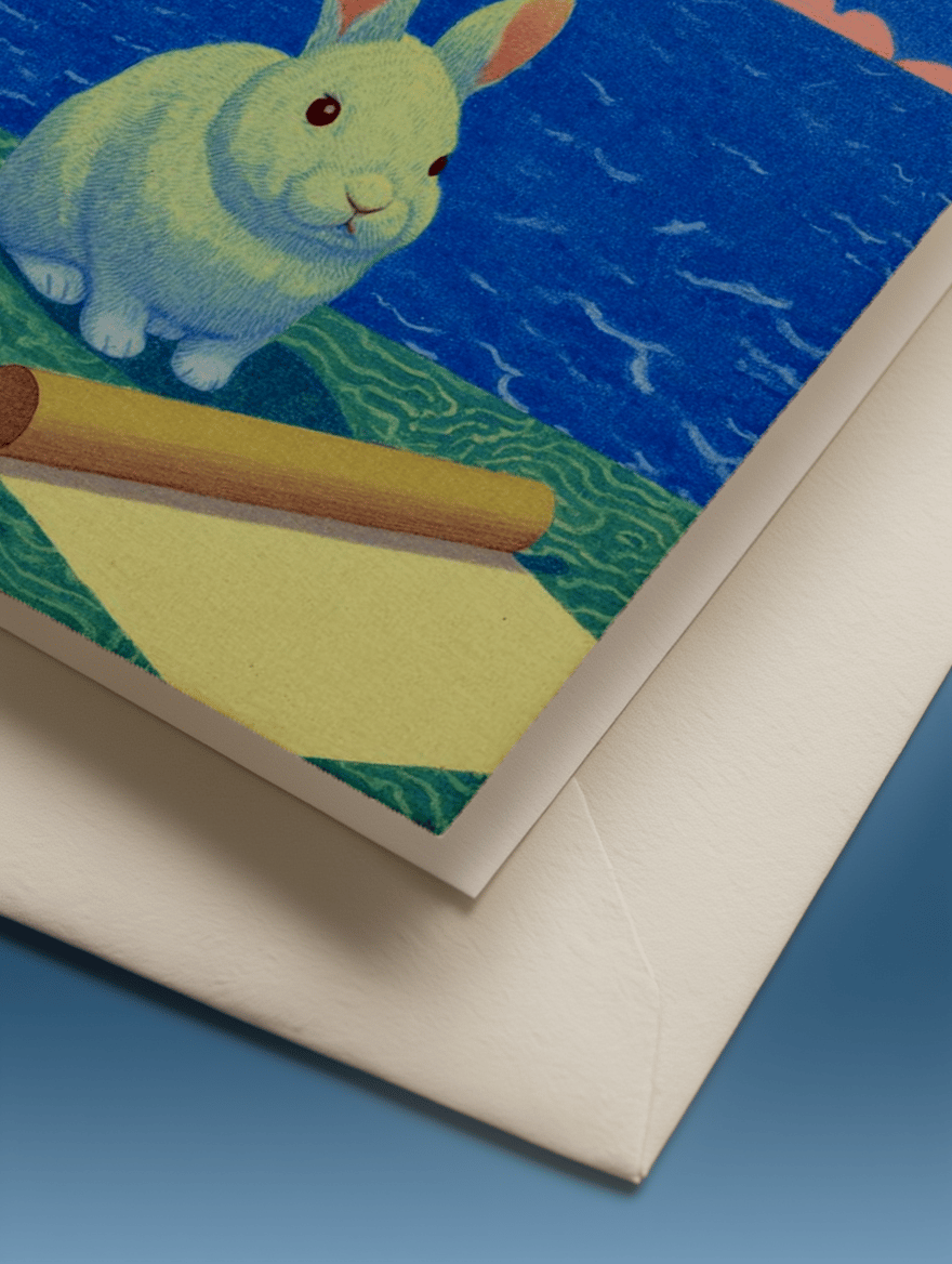 Bunny Birthday List Card mockup 3