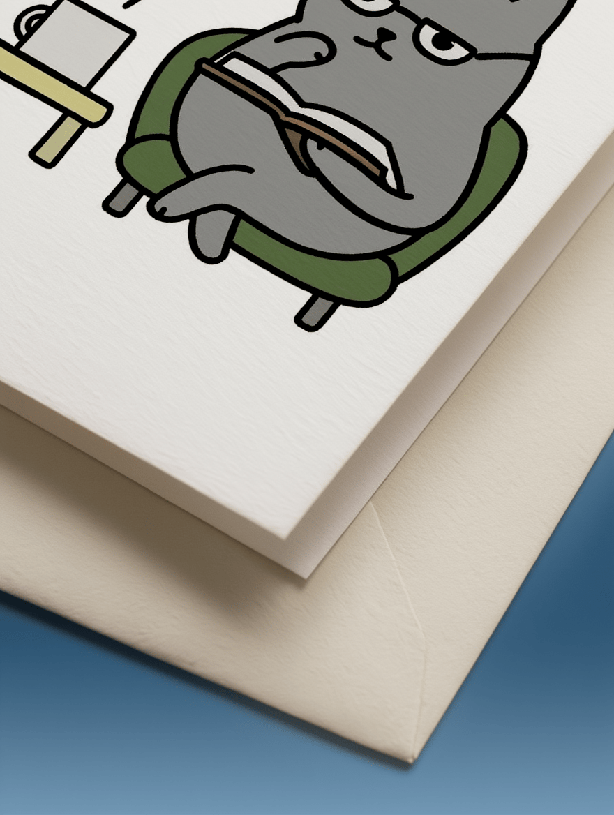 Scholarly Cat Admirable Nature Card mockup 3