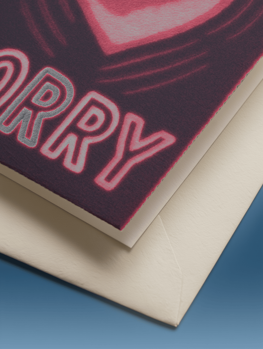 I'm Sorry Heartbeat Card mockup 3