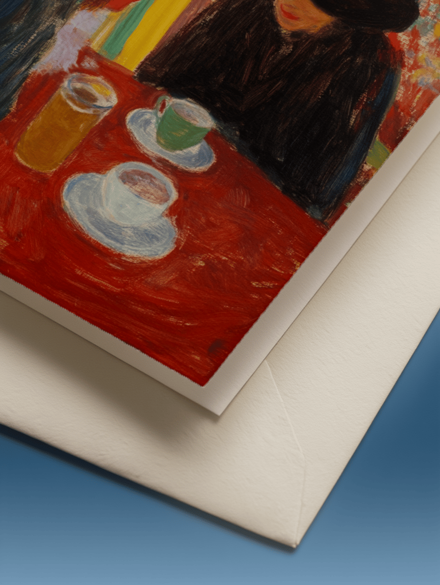 Café Conversation Friendship Card mockup 2