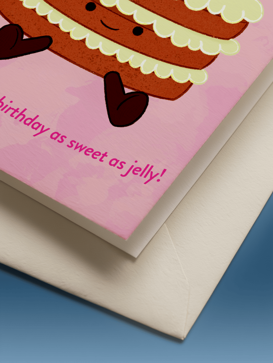 Sweet As Jelly Birthday Cake Card mockup 3