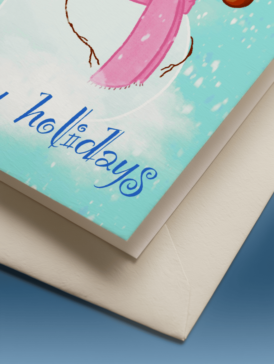 Snowman Happy Holidays Card mockup 3
