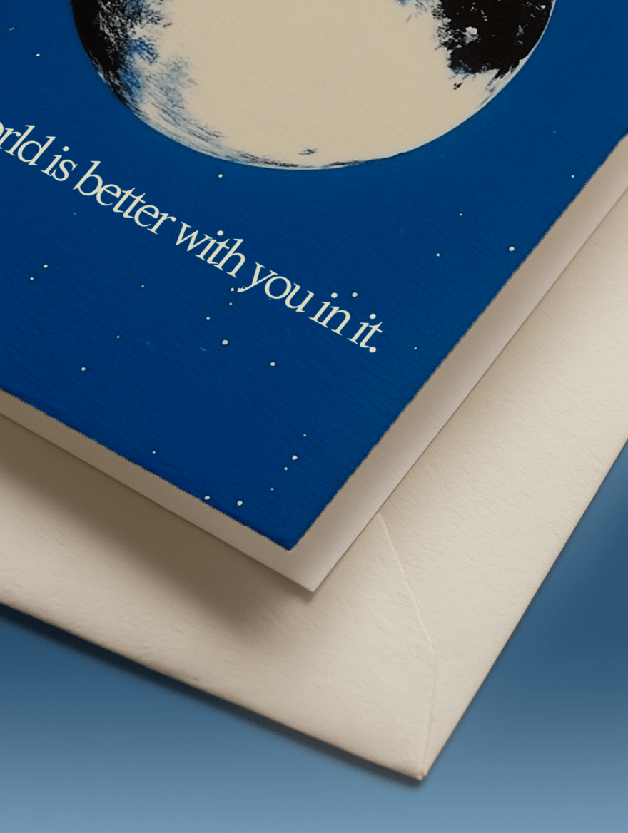 The World Is Better With You Card mockup 3