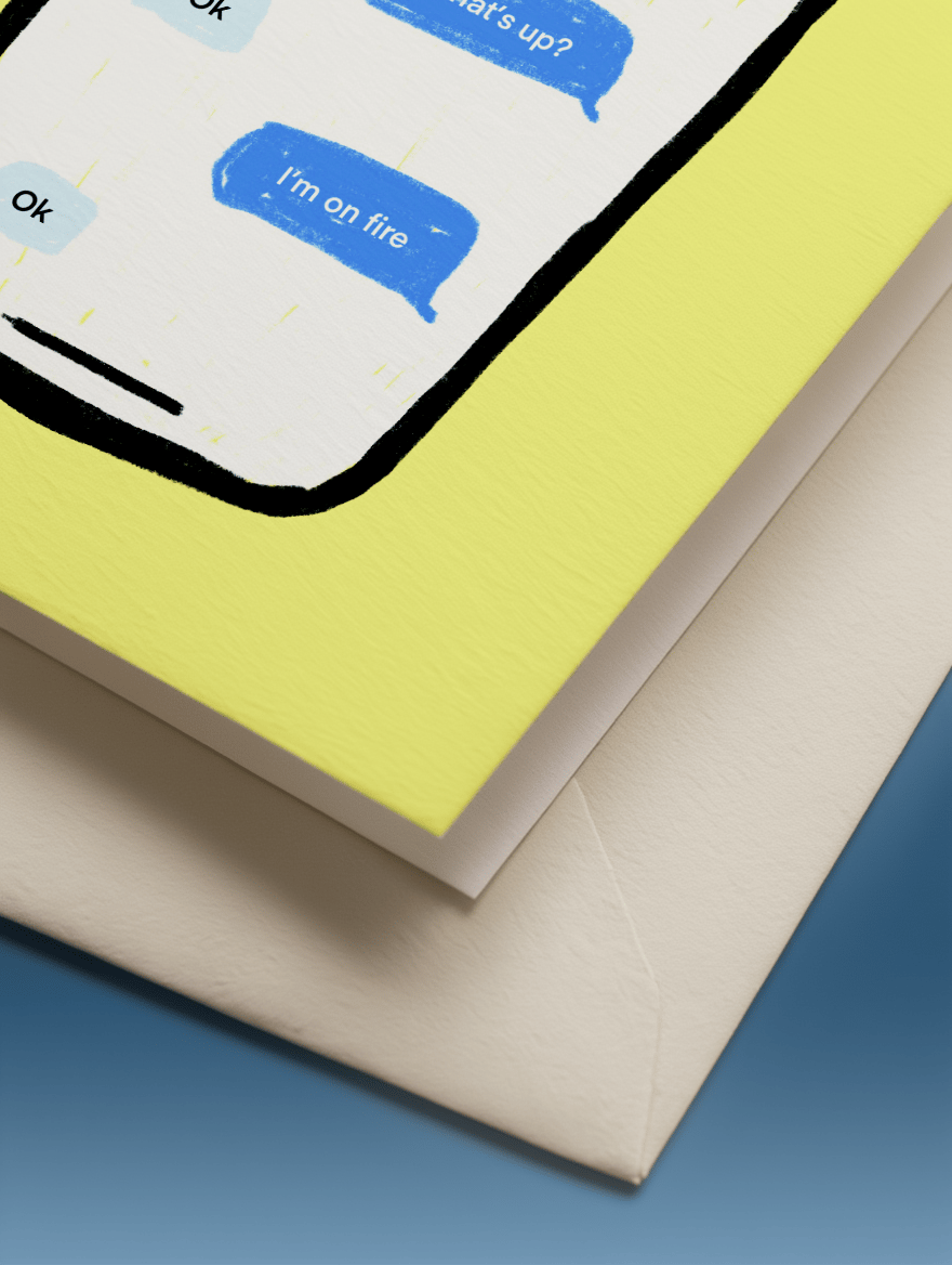 Ok Dad Text Message Card mockup 3