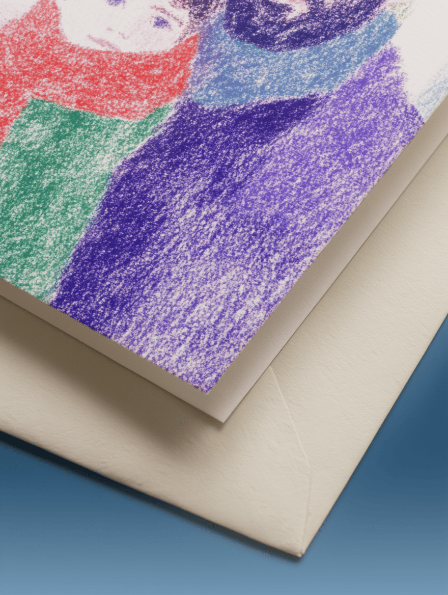 Father and Son Winter Hug Card mockup 3