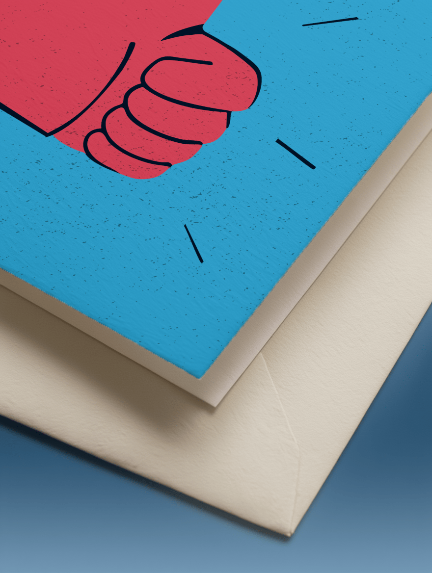 Thumbs Up Grad Card mockup 3