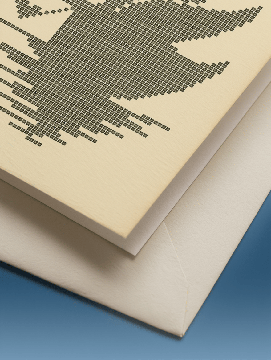 Pixel Love Swan Card mockup 3