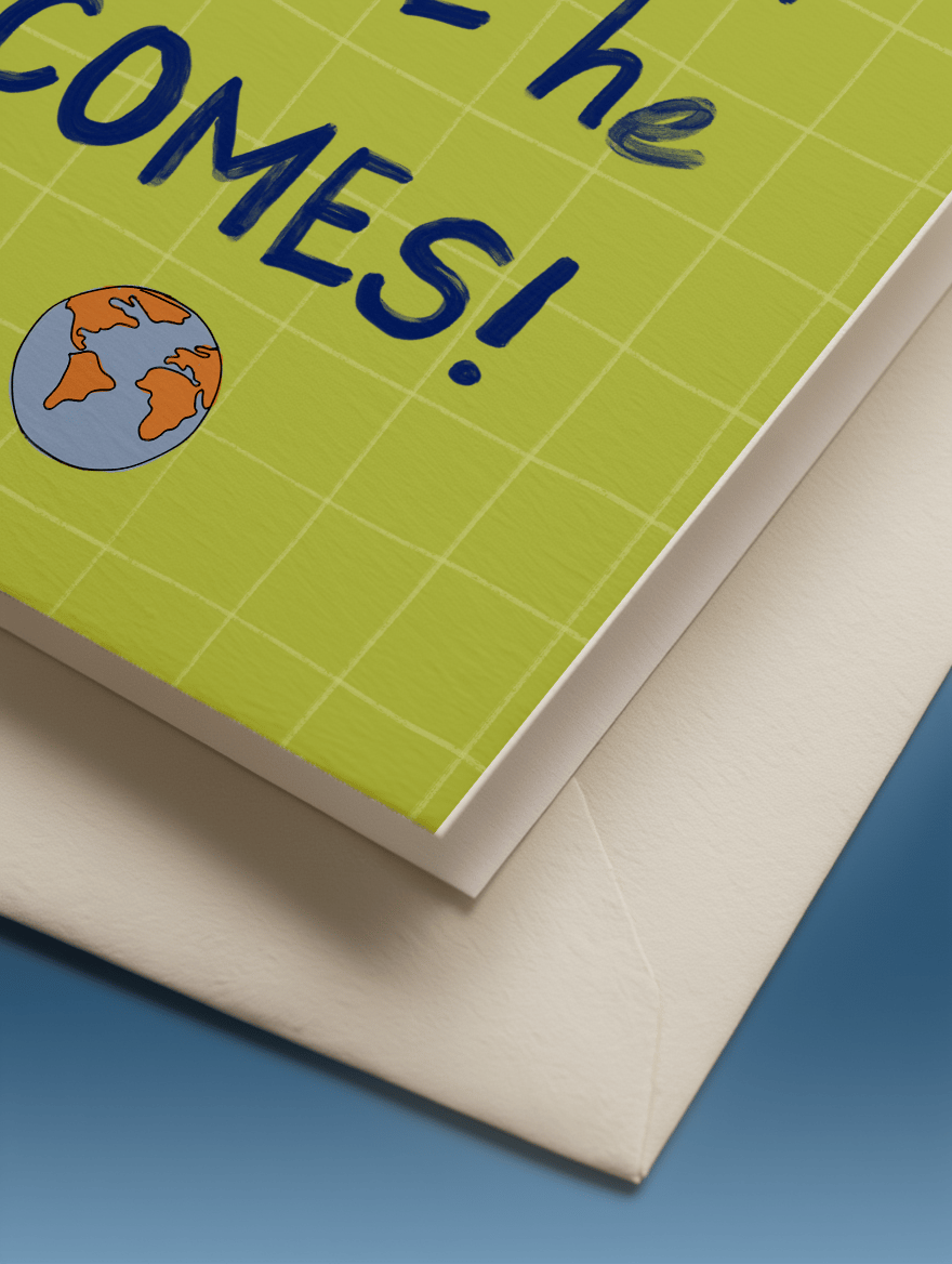 Look Out World He’s Coming Card mockup 3