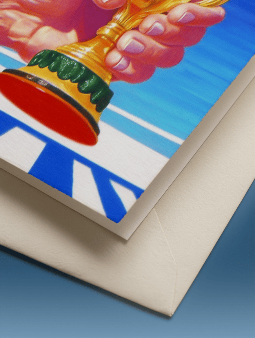 Number Two Dad Trophy Card mockup 3