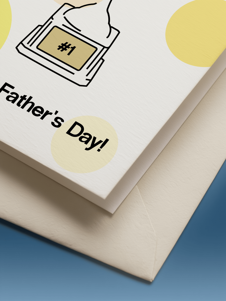 Number One Trophy Father's Day Card mockup 3