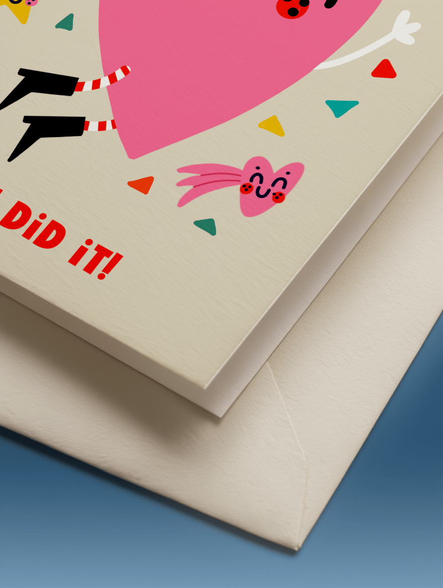 You Did It Heart Card mockup 3