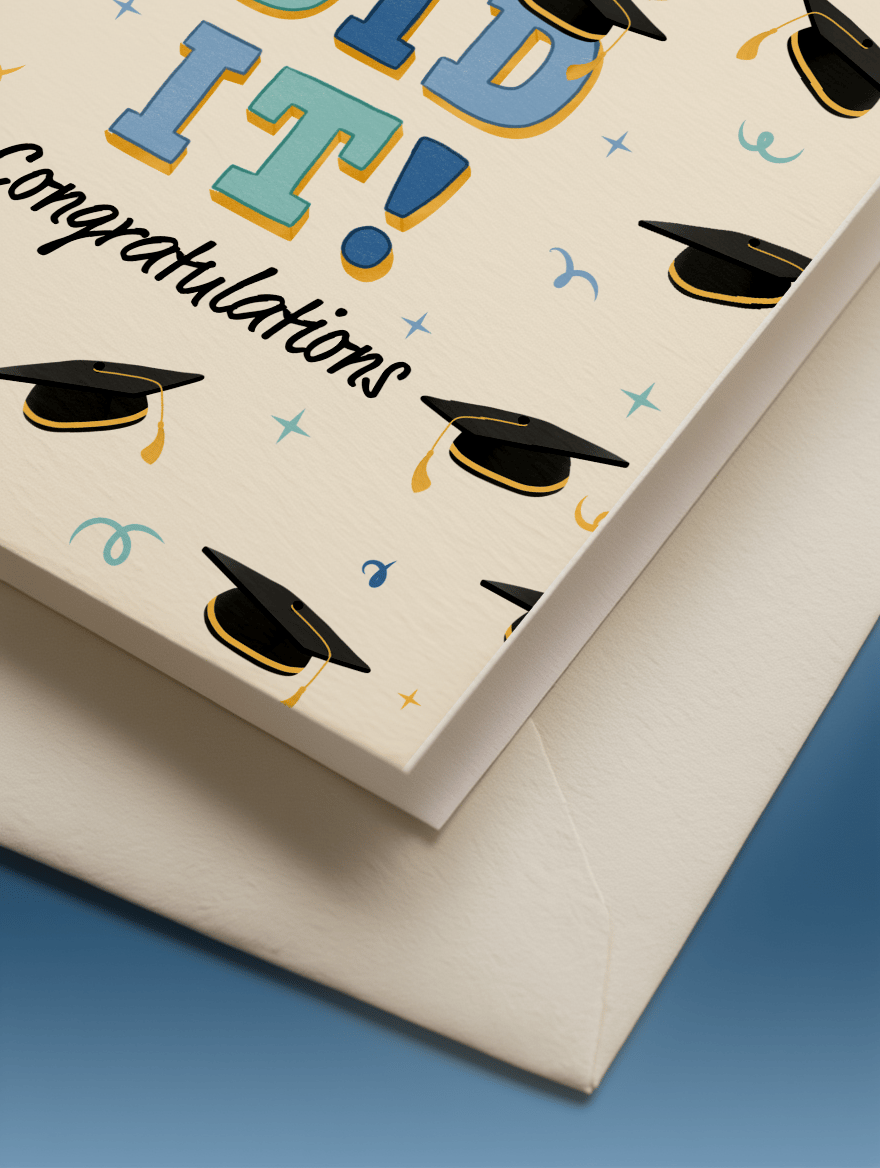 Woohoo You Did It Graduation Card mockup 3