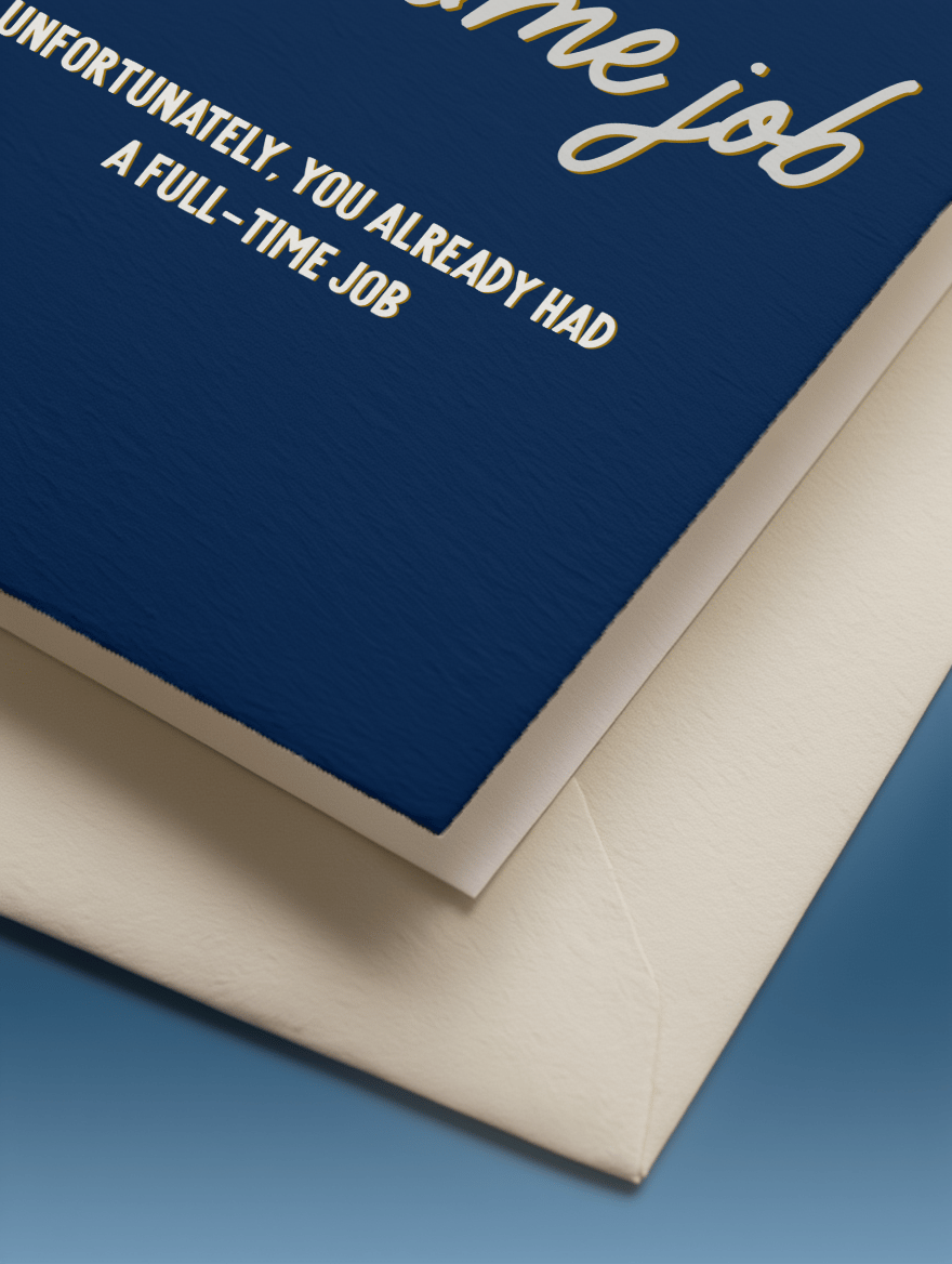 Full-Time Job Father's Day Card mockup 3