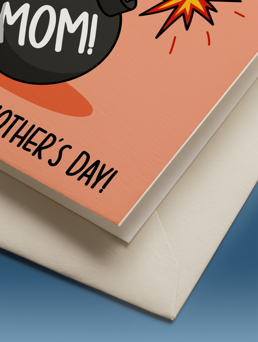 You Da Mom Bomb Card mockup 3