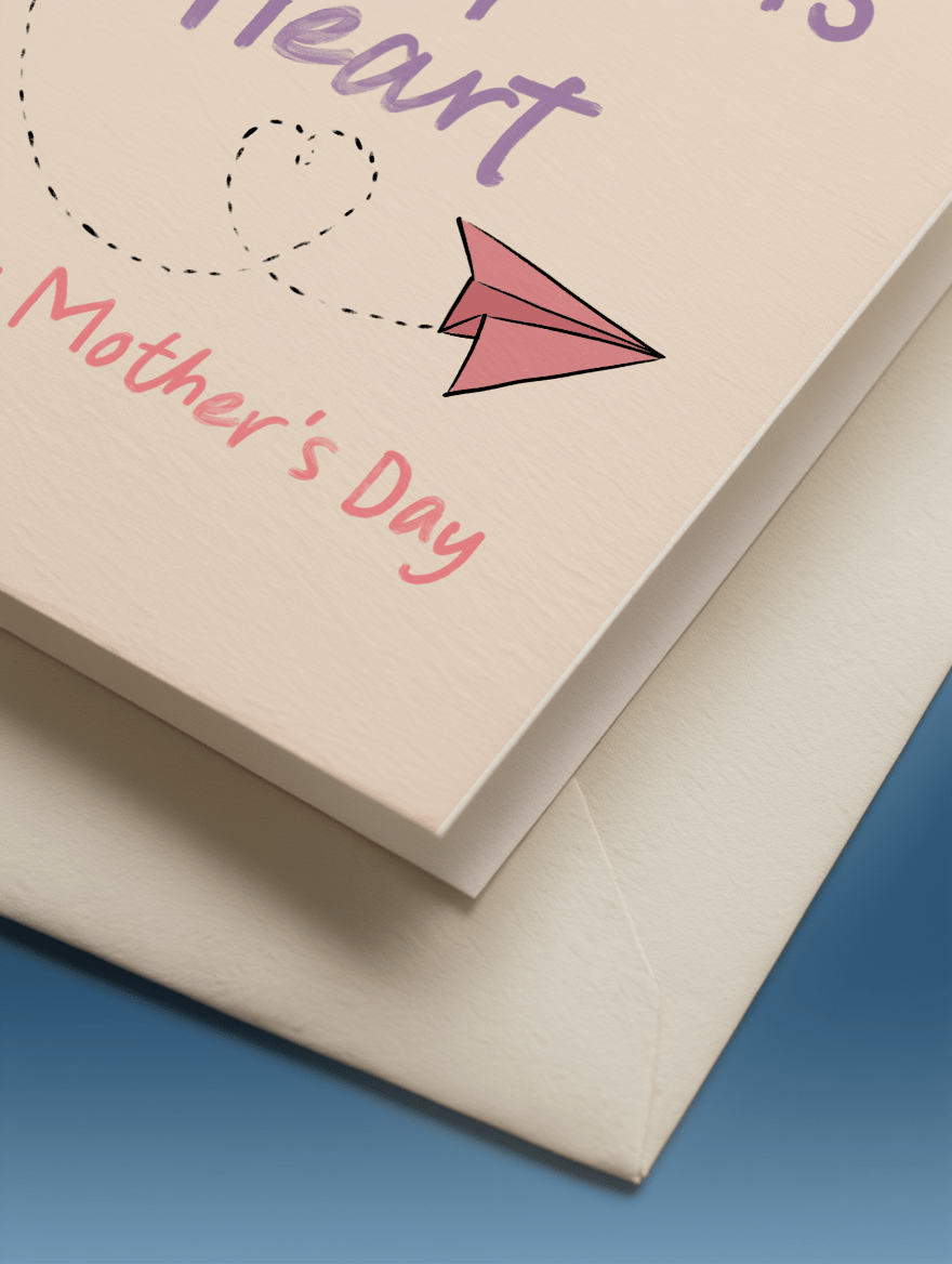 Always in My Heart Distance Mom Card mockup 3