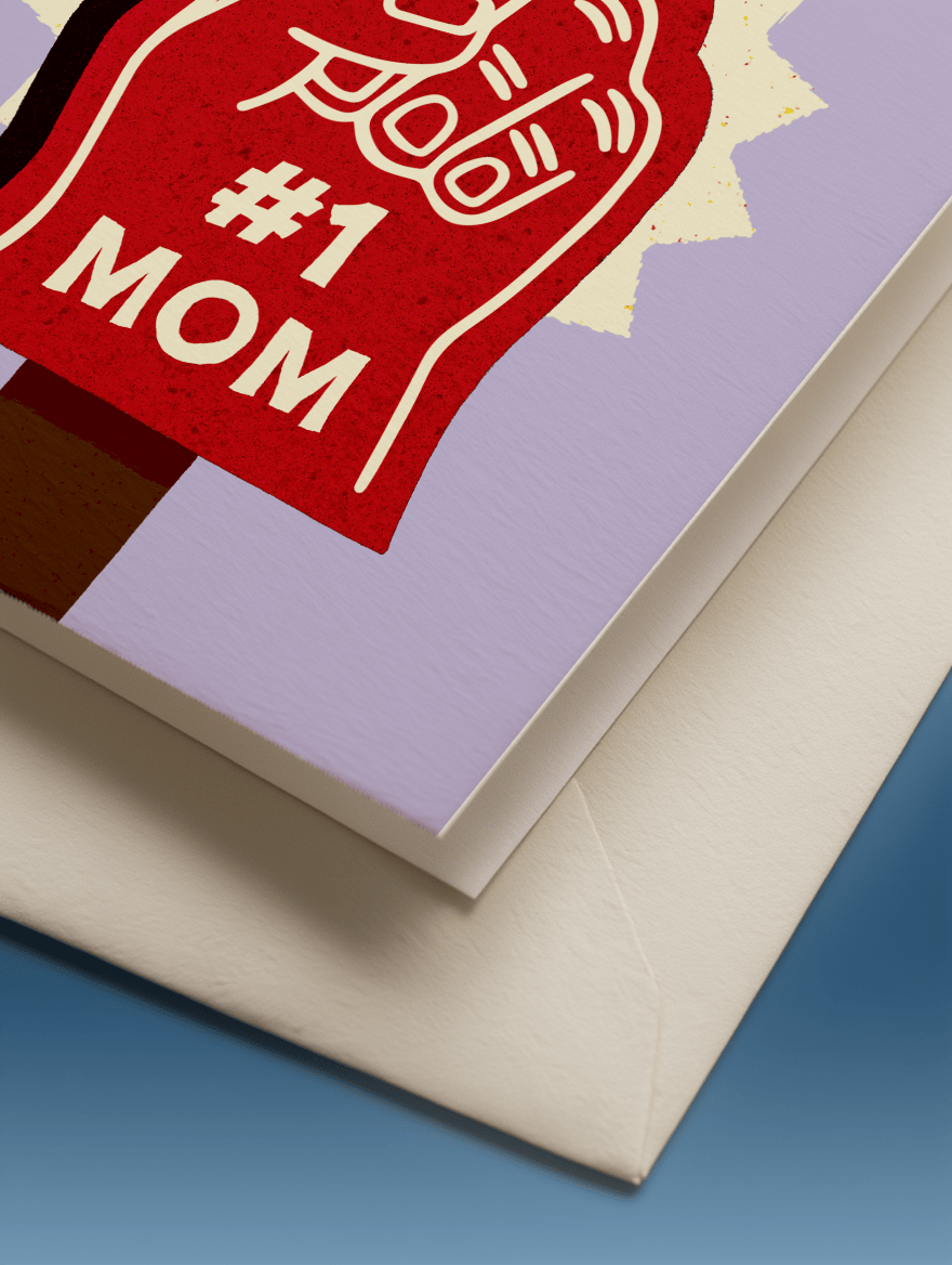 Number One Mom Foam Finger Card mockup 3