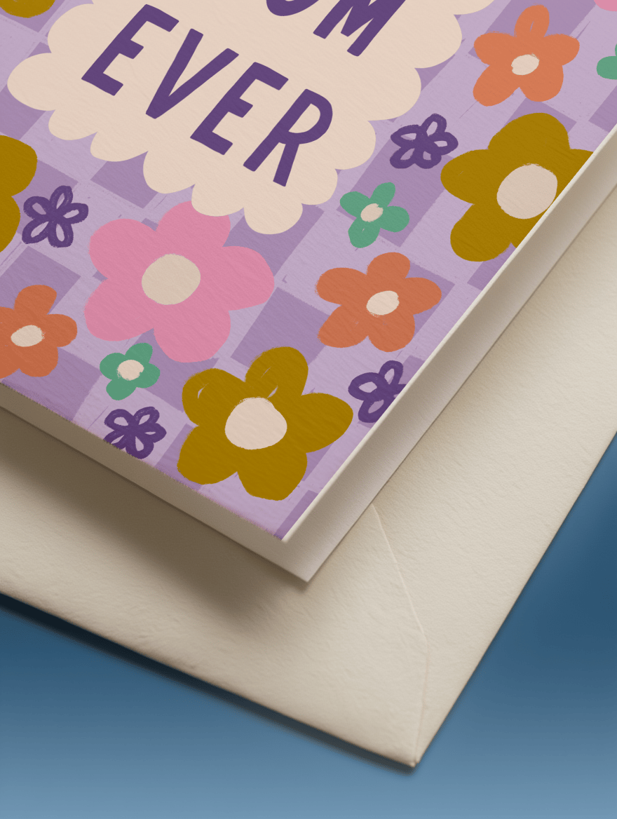 Best Mom Ever Floral Card mockup 3