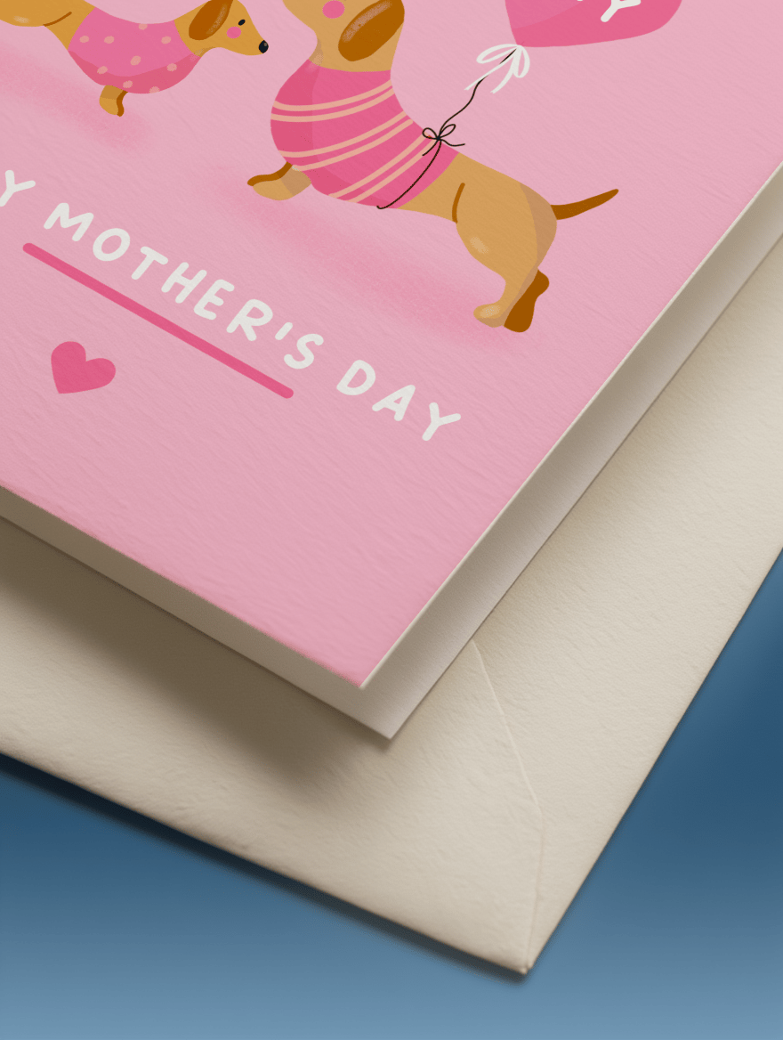 Wonderful Mom Dachshund Card mockup 3